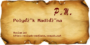 Polyák Madléna névjegykártya